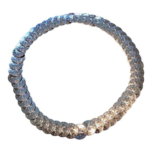Unbranded Accessories - Silver Sand Dollar Concho Belt Womens Silver Tone Design Metal 24x0.75 inches